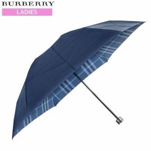 訳あり商品  BURBERRY バーバリー 日本製 裏地ノバチェック婦人折りたたみ傘 雨傘  紺 15/8/2 040815 送料無料｜fflower11