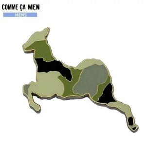 SALE63%OFF COMME CA MEN コムサメン 鹿モチーフ 迷彩ピンバッジ カーキ 17/8/5 310817 送料無料  20.03sage｜fflower11