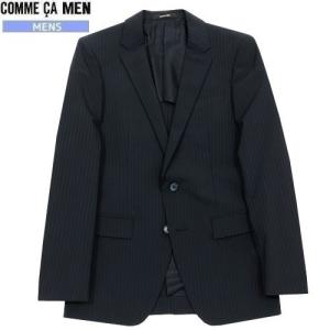 SALE 84%OFF  COMME CA MEN コムサメン ポリスト カラーストライプ 2B テーラードジャケット 黒 19/11/2 071119 送料無料｜fflower11