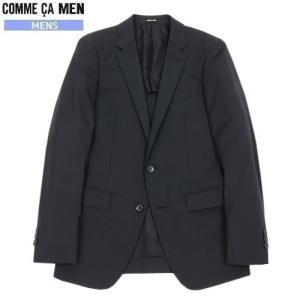 COMME CA MEN コムサメン ポリスト シャドーストライプ 2Bテーラードジャケット 黒 18/11/2 081118 22.02sageの商品画像