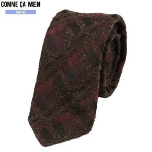 SALE73%OFF COMME CA MEN コムサメン イタリア製 チェック ミックスネクタイ ワイン 19/2/5 260219 送料無料  22.02sage｜fflower11