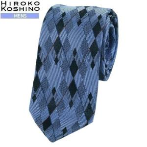 SALE50%OFFヒロココシノオム アーガイルチェック シルクネクタイ 青120419 20.03sage