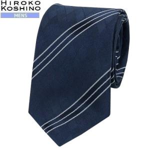 SALE44%OFFヒロココシノオム アーガイル×ストライプ柄 シルクネクタイ 紺221020