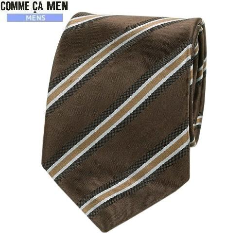 SALE50%OFF COMME CA MEN コムサメン 日本製 レジメンタルストライプ シルクネ...