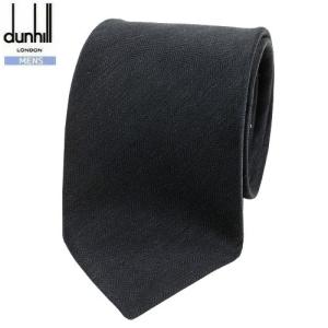 SALE56%OFF dunhill ダンヒル イタリア製 ハンドメイド ヘリンボーン リネンシルク ネクタイ 黒 22/11/3 171122