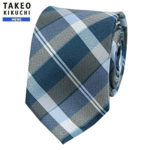 タケオキクチ ネクタイ TAKEO KIKUCHI 30%OFF メンズ ブランド ラッピング無料 ヤスラマドラスチェック シルク 青 071223 送料無料｜fflower11