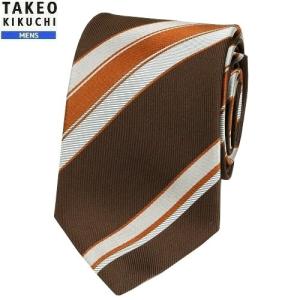 タケオキクチ ネクタイ TAKEO KIKUCHI 36%OFF メンズ ブランド ラッピング無料 日本製 ベーシック太段ストライプ シルク 茶 071223 送料無料｜fflower11