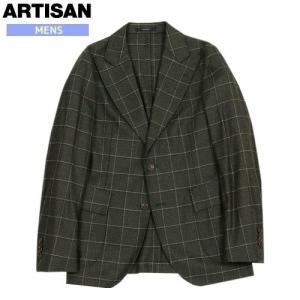 SALE82%OFF ARTISAN アルチザン コムサ  ウィンドペン ウールカジュアルジャケット 暗緑 16/11/3 171116 送料無料｜fflower11