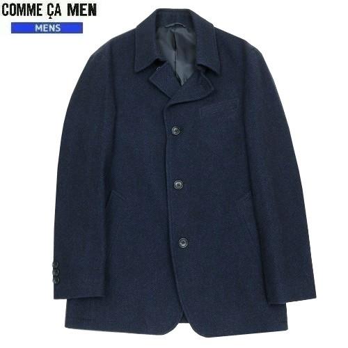 SALE55%OFF COMME CA MEN コムサメン フレンチメリノツイードコート 紺 22/...