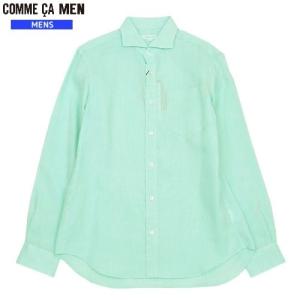 SALE65%OFF COMME CA MEN コムサメン シャンブレーリネン カッタウェイカラー シャツ 長袖  ミント 22/4/5 280422 送料無料｜fflower11