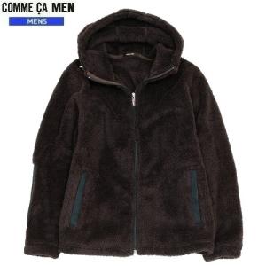 SALE57%OFF COMME CA MEN コムサメン TEXBRID スエード風ジャージー パイルフリースジップアップパーカ 暗茶 22/9/4 220922 送料無料｜fflower11