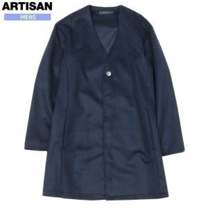 アルチザン・メン コート ARTISAN MEN 66%OFF メンズ ブランド 日本製 ウール×カシミヤビーバー加工 はっぴコート 紺 281223 送料無料｜fflower11