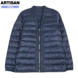 アルチザン・メン ダウンジャケット ARTISAN MEN 63%OFF メンズ ブランド ポリエステルタフタ キルティングはっぴダウン 紺 221223 送料無料｜fflower11