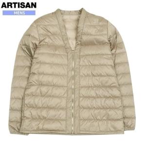 アルチザン・メン ダウンジャケット ARTISAN MEN 66%OFF メンズ ブランド ポリエステルタフタ キルティングはっぴダウン ベージュ 221223 送料無料｜fflower11