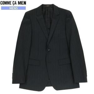 SALE80%OFF COMME CA MEN コムサメン ポリスト ピンストライプ 2B テーラードジャケット 黒 22/8/4 250822 送料無料｜フラワー