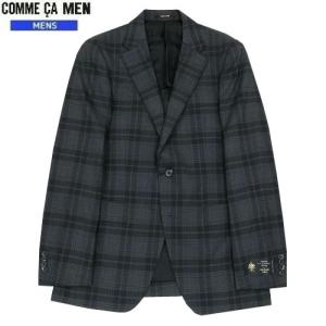 1点限り COMME CA MEN コムサメン IL CONTE CERRUTI チェック テーラードジャケット チャコール 22/9/3 150922の商品画像