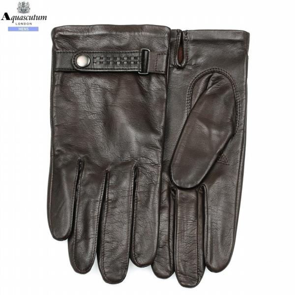 アクアスキュータム 手袋 Aquascutum メンズ ブランド ギフト プレゼント 本革 ベルト付...