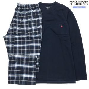 マッキントッシュ パジャマ MACKINTOSH PHILOSOPHY 19%OFF メンズ ラッピング無料 秋冬 裏起毛 バッキンガムベア クルーネック 紳士 長袖 長ズボン 300524｜fflower11