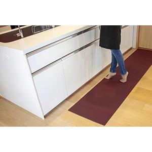 120 cm x 50 cm 洗濯いらず ずれない 抗菌 ふく楽 キッチン マット ワインレッド
