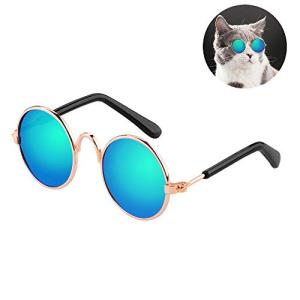 Kingsie 猫 サングラス メガネ 小型犬 眼鏡 可愛い かっこいい 日焼け対策 紫外線対策 ペット アクセサリー 写真撮影