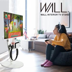 テレビ台 WALL 壁寄せテレビスタンド A2ロータイプ ゲーミングモデル 24型〜55型対応+ポータブルゲーム機ホルダー 2点セット｜ffws
