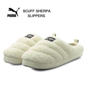 プーマ レディース サンダル スニーカー プーマ スカッフ シェルパ ホワイト ボア Puma Scuff Sherpa 384943-01 ローカット タウンシューズ 靴