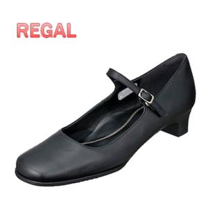 リーガル レディース  靴 REGAL 6669AC ブラック ストラップ ローヒールパンプス 日本製 オフィス  婦人靴 牛革 ブランド 母の日 プレゼント ギフト 就職｜fg-store