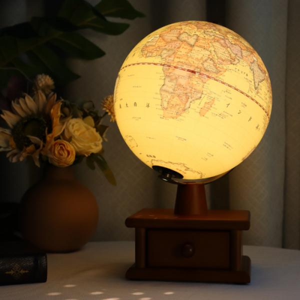 ＼★Last One!憧れの台湾レトロ★／地球儀 引き出し台座付き 20cm (89黄) Fun G...
