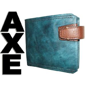 AXE アックス】 Wash ウォッシュ シリーズ 二つ折り財布青 ブルー アオ136653 ikt02