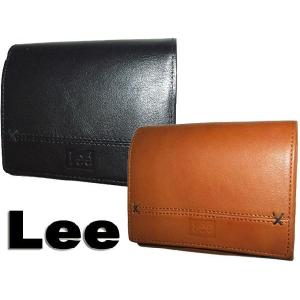 Lee リー メンズ アンティーク牛革 ファスナー小銭入れ付き二つ折り財布 黒 ブラック クロ・茶（ブラウン)チャ 320-1995