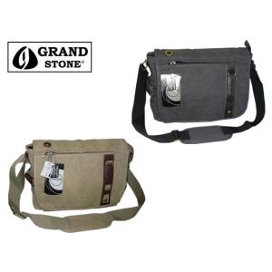 グランドストーン GRANDSTONE マスト 帆布(生地洗い)ショルダーバッグ ヨコ(大) 8234
