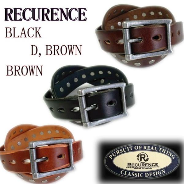 recurrence リクレンス 35mmシングルスタッズベルト HA0341N 1905057