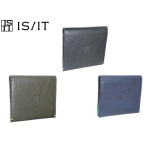 ISIT イズイット二つ折り財布 ミニ財布 本革 メンズ カブラ 薄型 山羊革 レザー 944604