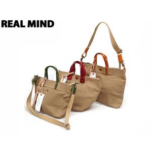 REAL MINDリアルマインド 日本製帆布×イタリア牛革バッグ パルケ ハンドバッグ 120356...