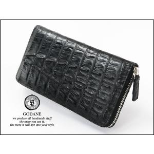 67%オフ 財布 父の日 カイマン クロコダイル GODANE ゴダンラウンド