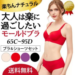 シームレスブラ 大きいサイズ ショーツセット ブラセット ひびかない ブラジャー 脇高 脇肉 谷間 つけ心地 30代 40代 50代 下着 レディース