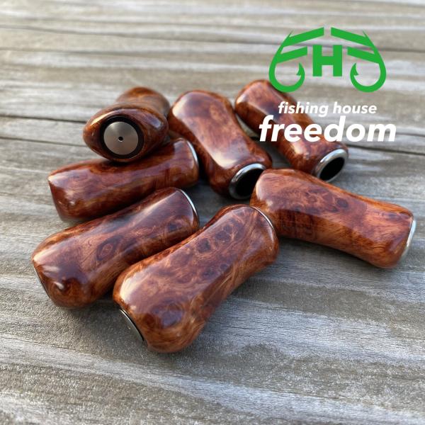 FHF リール ハンドルノブ 花梨 パドル1形 花梨単色瘤 釣り リール ハンドルノブ 木 シマノa...