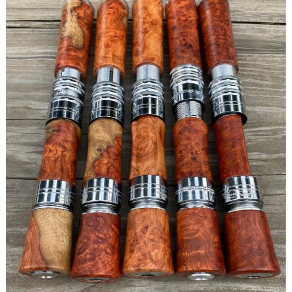 予約ページ FHF ロッドグリップ スピニング用 上杢花梨紅白瘤 ウッドグリップ 渓流 ロッド グリ...