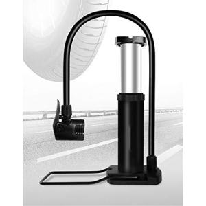 自転車用空気入れ 足踏み式エアポンプ 付きミニ型バルブコネクタ