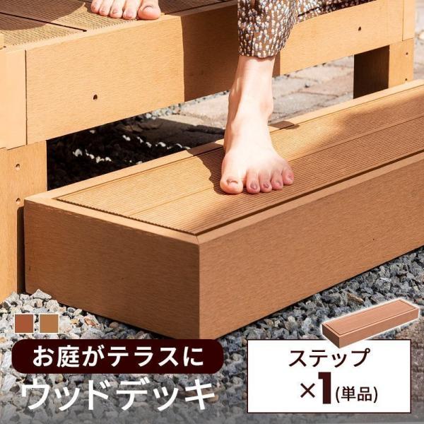 ステップ 単品 ウッドデッキ 人工木 ガーデン 庭 屋外 縁側 ベランダ DIY