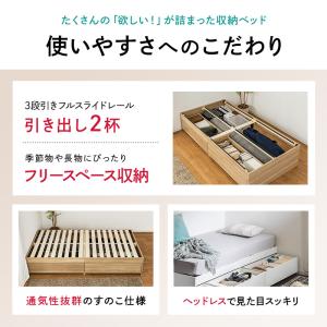 大容量 ヘッドレスベッド 収納ベッド マットレ...の詳細画像3