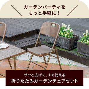 ガーデンチェア 4脚セット 折りたたみ ガーデ...の詳細画像1