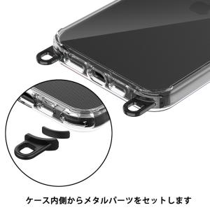 透明ケース メタルフック ストラップ iPho...の詳細画像3