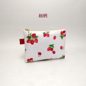 ミニポーチ いちご柄 ラミネート カード入れ ...の詳細画像1