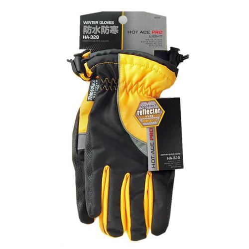 おたふく手袋 防寒防水手袋 ホットエースプロライト LLHA-328 LL イエロー/ブラック ＼L...