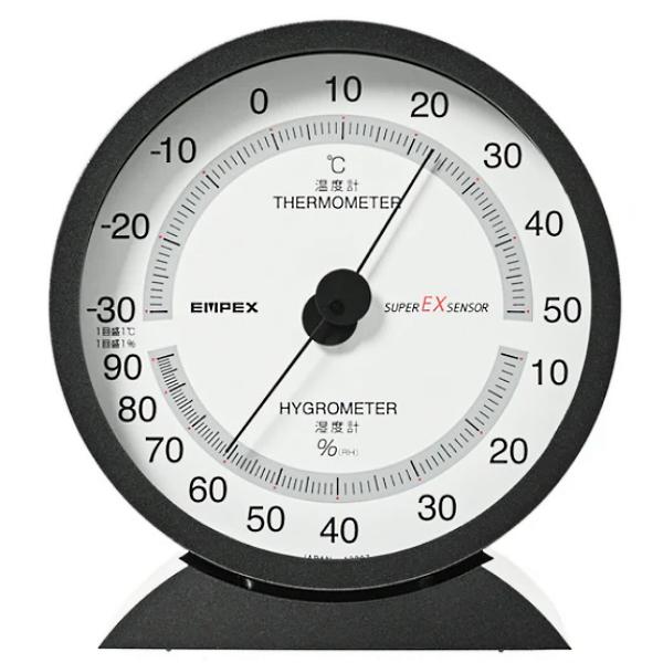エンペックス（EMPEX） スーパーEX高品質温・湿度計 メタリックグレー -30〜+50℃ EX-...