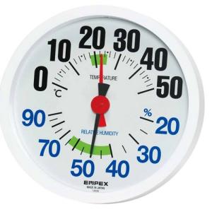 エンペックス（EMPEX） 温度湿度計 ルシード 壁掛け用 日本製 ホワイト TM-2671