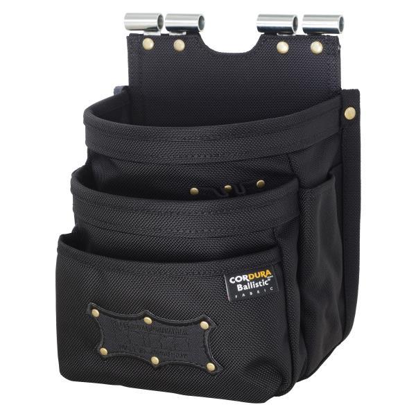 KNICKS（ニックス） 背台チタン補強バリスティック3段腰袋 黒 BAT-301DDX [腰袋 作...