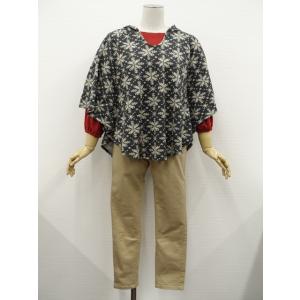 INDIVI等 7分袖ポンチョ+7分袖カットソー+スキニーパンツ コーディネート3点セット M相当 ...