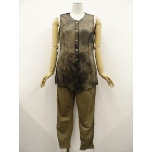 UNA E UNO等 ノースリーブ シフォンブラウス+カットソー+イージーパンツ コーデ3点セット ...